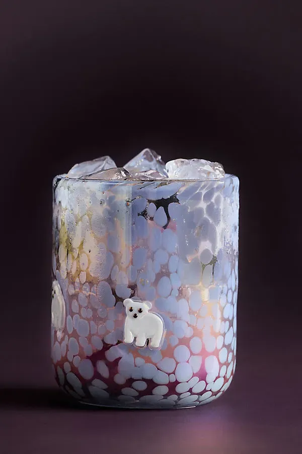 Festive Lustered Icon Juice Glass - White by Anthropologie