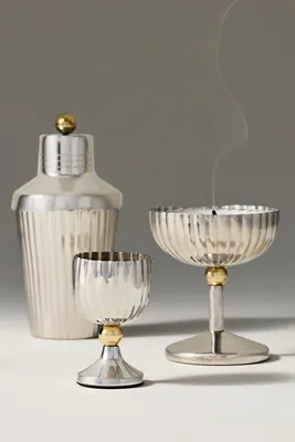 Figural Coupe Metal Candle - Silver by Anthropologie, alternate view