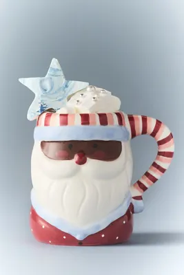 Figural Santa Mug - Red, Stoneware by Anthropologie, alternate view