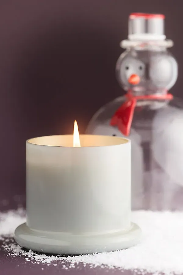 Figural Snowman Fresh Balsam & Cedarwood Glass Cloche Candle by Anthropologie, image 2