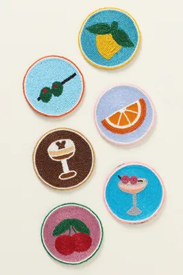 Fiona Garnish Edition Coasters - Orange, Cotton Velvet product