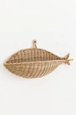 Fish Small Wicker Wall Basket - Beige product