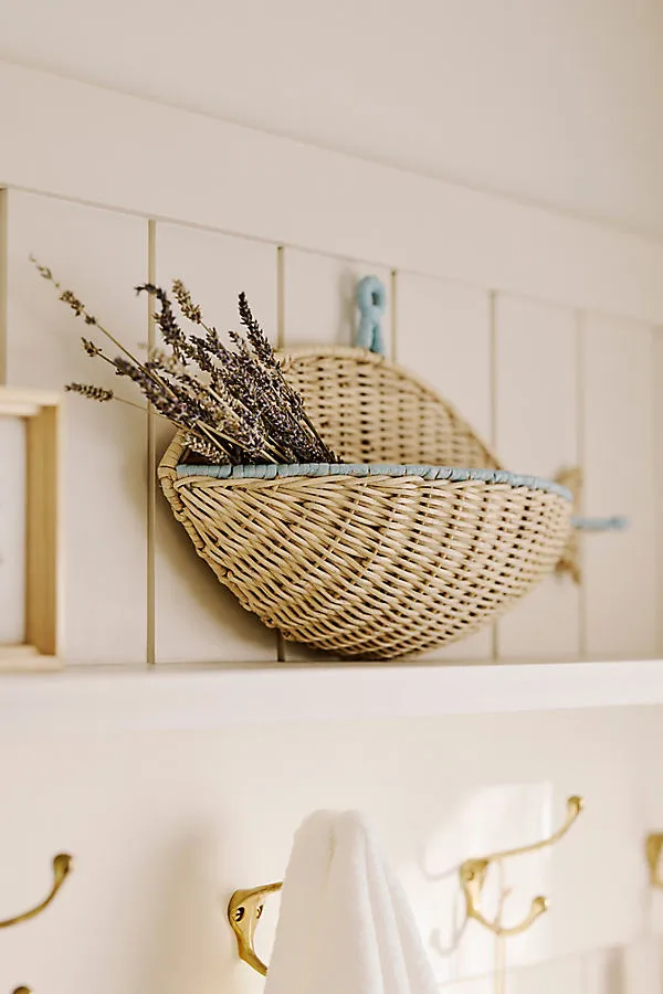 Fish Small Wicker Wall Basket - Blue product