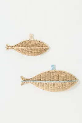 Fish Wicker Wall Basket Small product