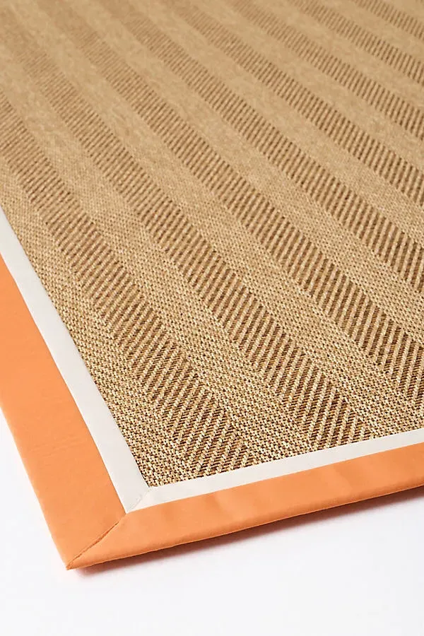 Flatwoven Double Border Outdoor Rug 2x3 - Orange, Acrylic product