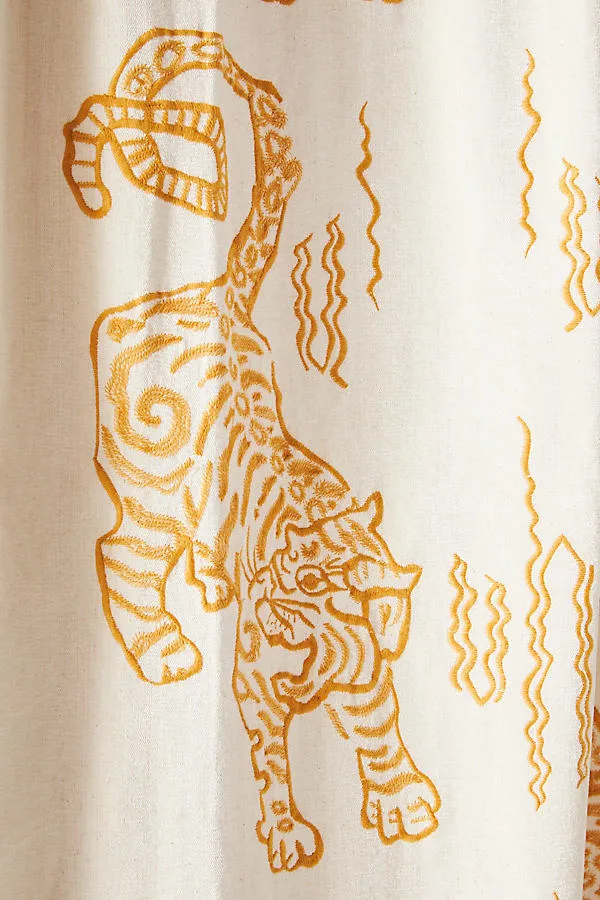 Flemming Embroidered Curtain - Yellow, Cotton Blend product