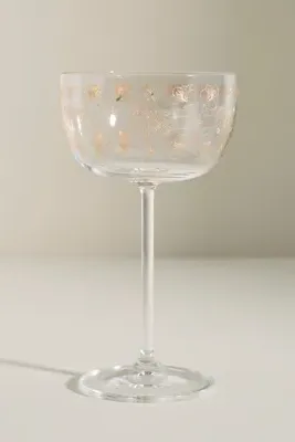 Flora 24k Gold Accent Coupe Glasses - Set of 4 product
