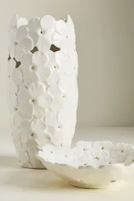 Flora Ceramic Flower Vase - White product