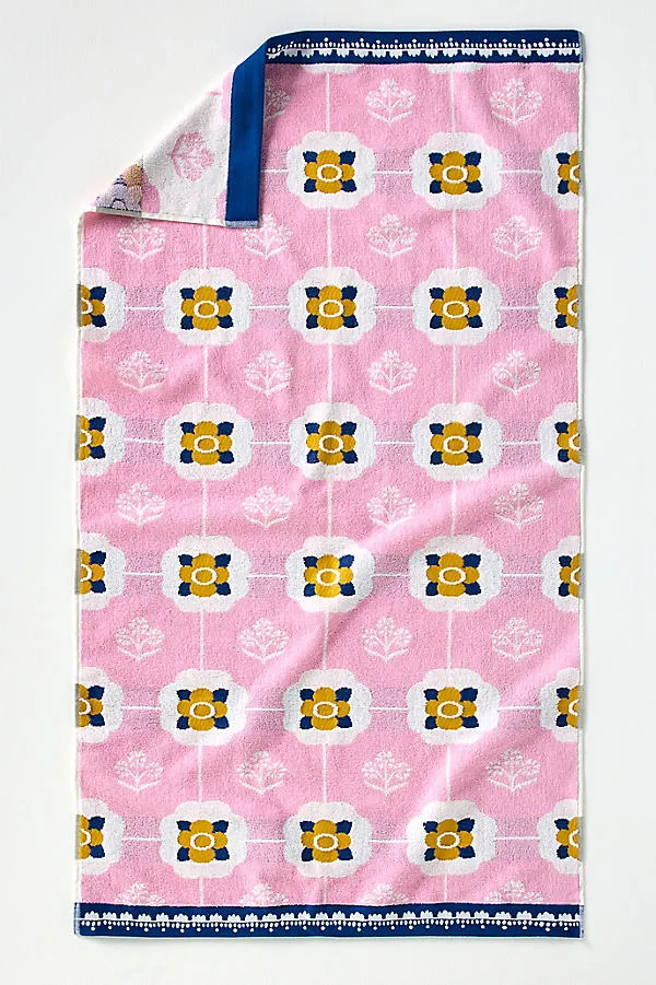 Flora Woven Floral Towel Collection - Pink, Cotton product