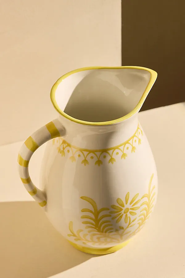 Floral Ceramic Jug - Glazed Dolomite product