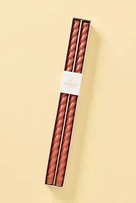 Floral Society 18" Twisted Taper Candles, Set of 2 - Pink product