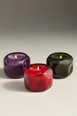 Floral Violet & Vanilla Mini Glass Candle - Purple, Cotton by Anthropologie, alternate view