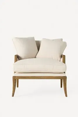 Florence Accent Chair - Beige, Polyester/Linen product