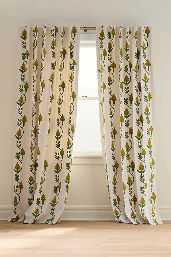 Florence Floral Curtain - Embroidered Cotton product