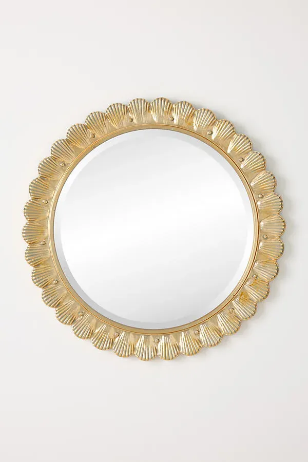 Florencia Scalloped Round Mirror - Gold product