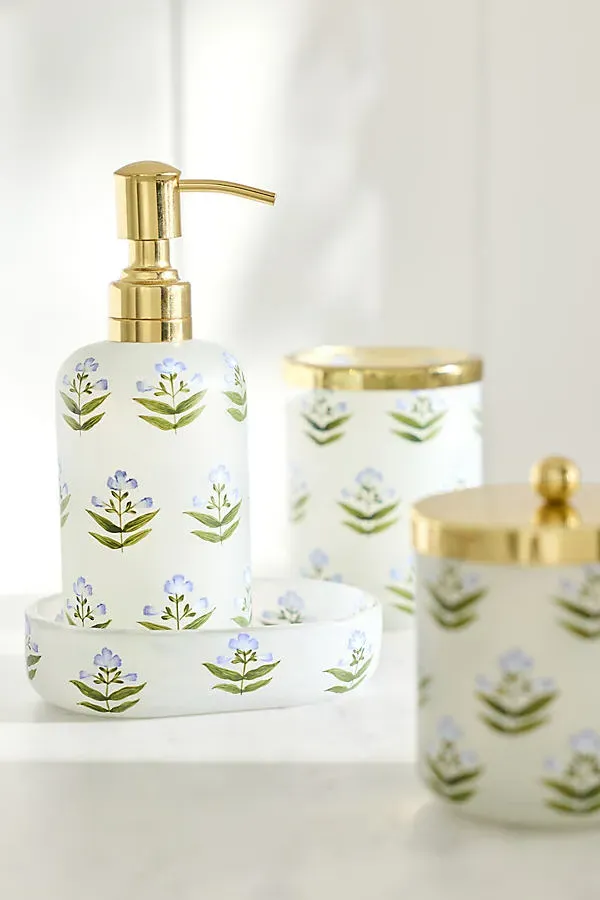 Flower Glass Bath Tumbler - Blue product