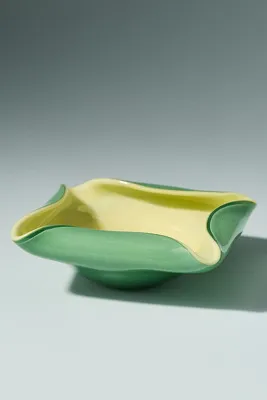 Folded Art Glass Trinket - Green by Anthropologie, image 2
