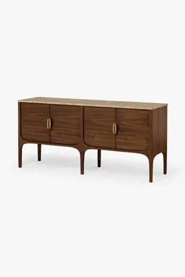 Fontaine Travertine Buffet - Brown, Acacia Wood product