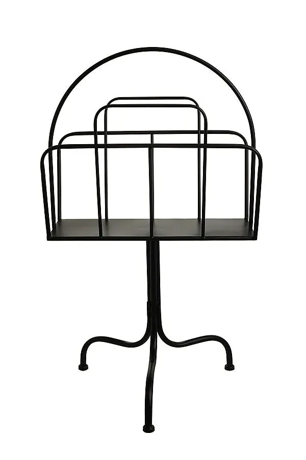 Four-Leg Magazine & Book Stand - Black, Iron by Anthropologie