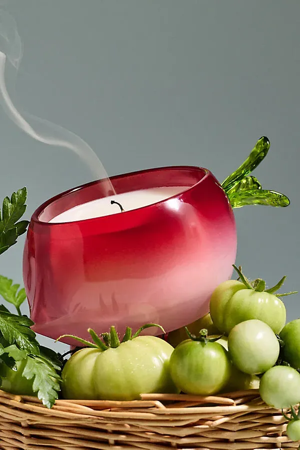Fresh Off The Vine Figural Radish Glass Candle by Anthropologie