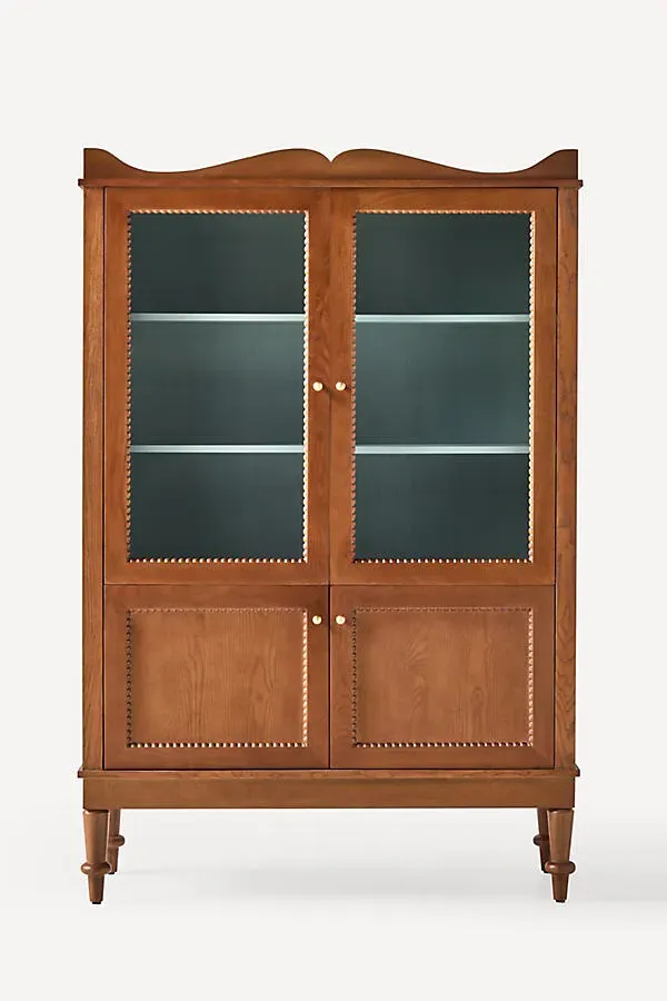 Freya Wood Hutch with Glass Doors - Brown product