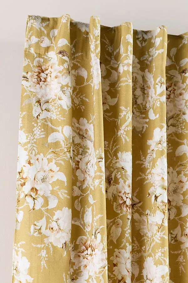 Frida Floral Curtain - Gold, Organic Cotton product