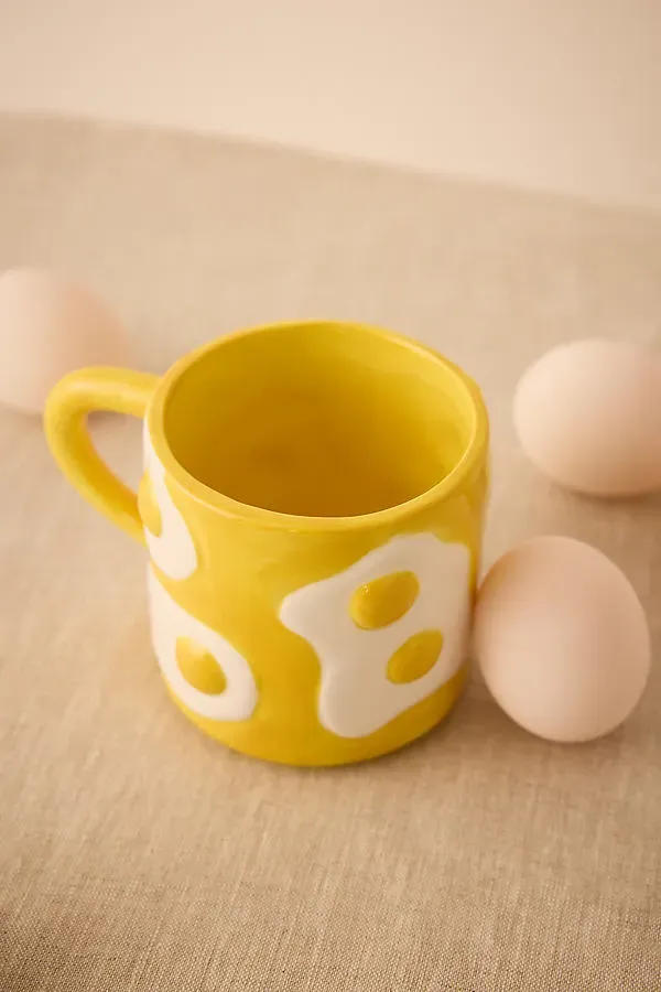 Fried Egg Mug - Yellow, Glazed Dolomite product