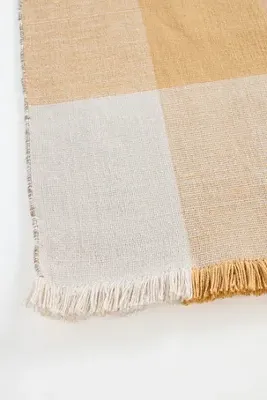 Fringed Indoor/Outdoor Rug - Beige, Polyester/Cotton/Rayon product