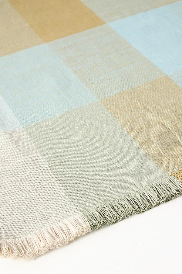 Fringed Indoor/Outdoor Rug - Blue, Polyester/Cotton/Rayon product