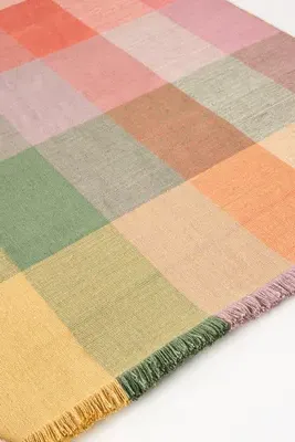 Fringed Indoor/Outdoor Rug - Pink, Polyester/Cotton/Rayon by Anthropologie, image 2
