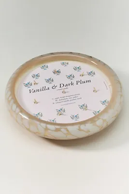 Fruity Vanilla & Dark Plum Glass Decorator Candle - Beige product