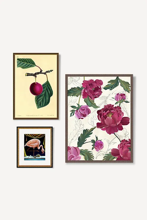 Fuchsia Botanicals Gallery Wall Art Set - Pink product