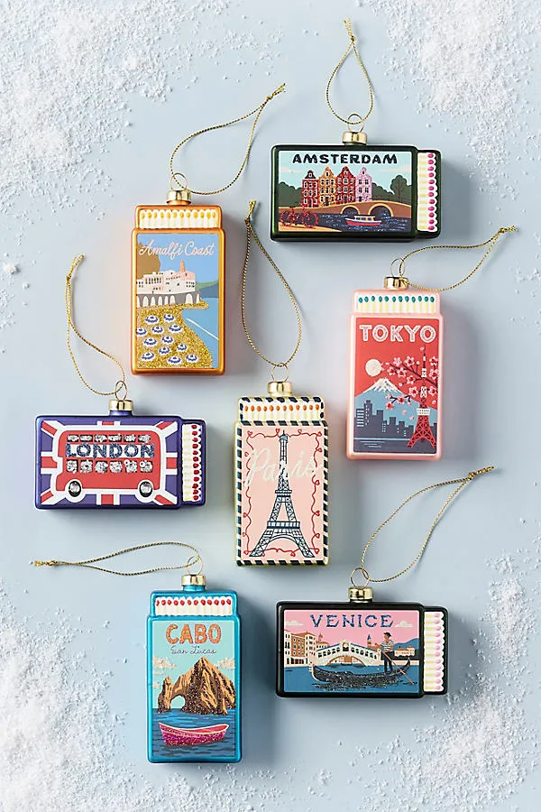 Furbish Studio Glass Matchbook Ornaments Abroad Edition - Gold by Anthropologie, alternate view