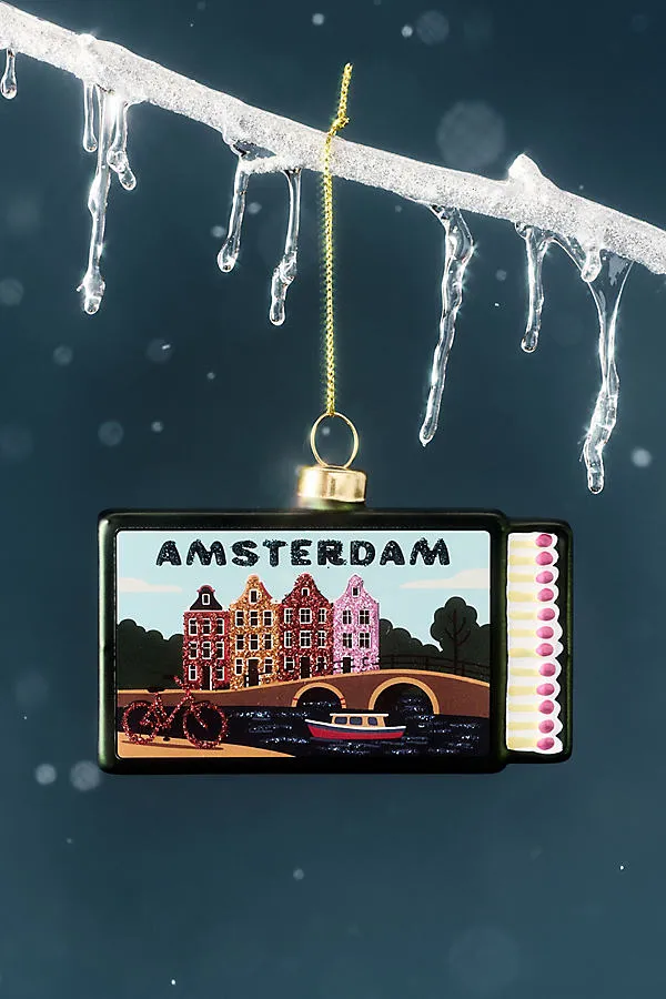 Furbish Studio Glass Matchbook Ornaments Abroad Edition - Green by Anthropologie