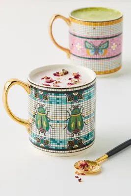Garden Tile Handpainted Mug - Pink product