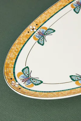 Garden Tile Handpainted Stoneware Platter - Pink product