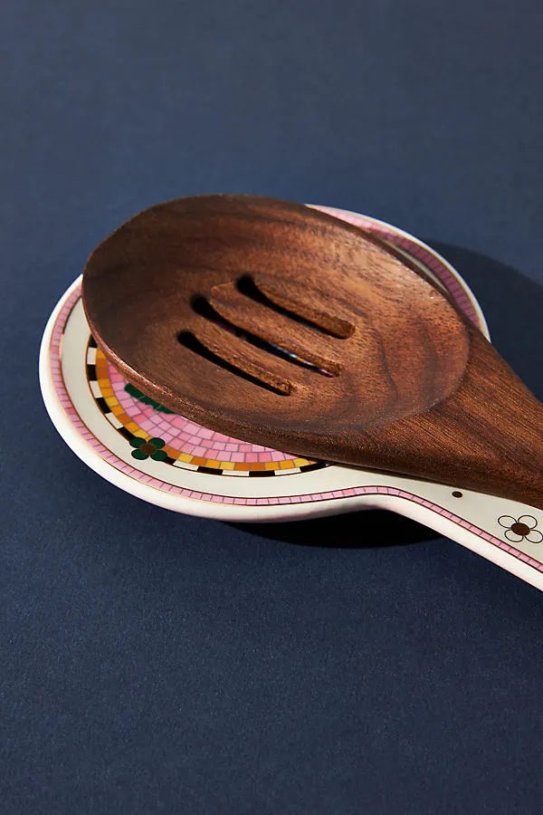 Garden Tile Spoon Rest - Pink, Stoneware product