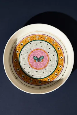 Garden Tile Stoneware Pie Dish - Pink product