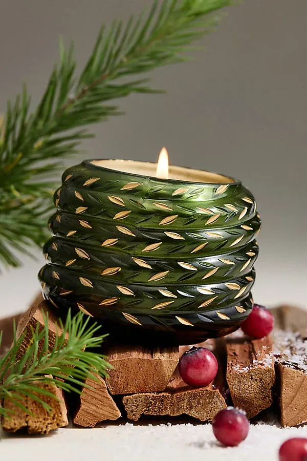 Gather Balsam & Cedarwood Large Candle - Green by Anthropologie