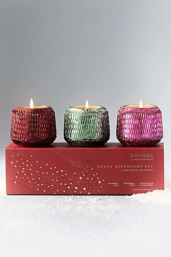 Gather Gift Set Fresh Balsam & Cedarwood, Cranberry Fizz & Peppermint Stick by Anthropologie