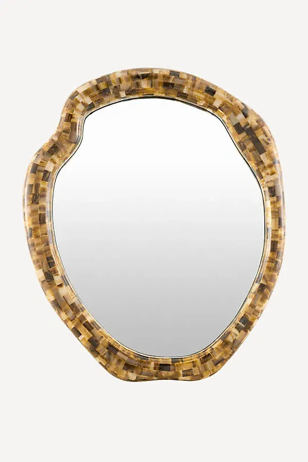 Genie Irregular Accent Wall Mirror - Brown, Resin product