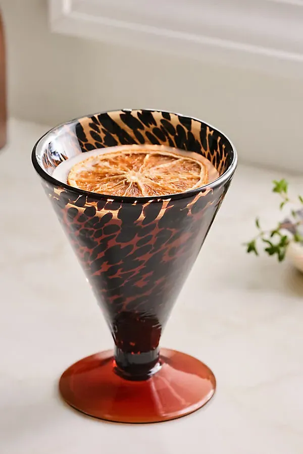 Gia Stemless Martini Glass - Brown, Soda Lime Glass by Anthropologie