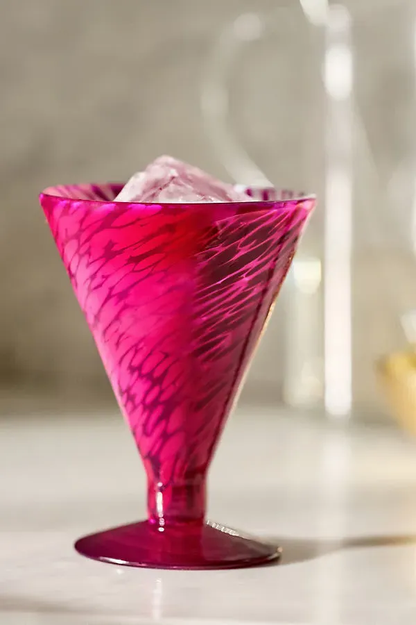 Gia Stemless Martini Glass - Pink, Soda Lime Glass by Anthropologie