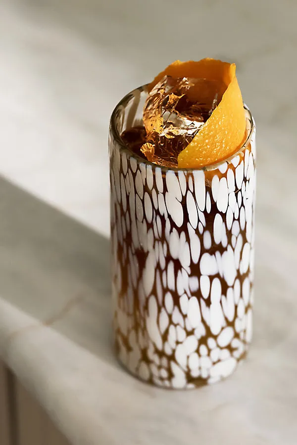 Gia Tortoise Highball Glass - White by Anthropologie