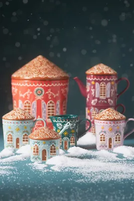 Gingerbread House Stoneware Mug - Mint by Anthropologie, alternate view