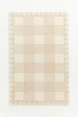 Gingham 2x3 Rug - Beige, Wool product