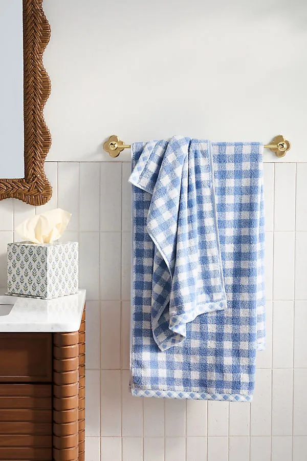 Gingham Cotton Woven Towel Collection - Blue, Cotton by Anthropologie
