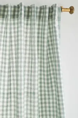 Gingham Curtain - Blue, Cotton/Linen product