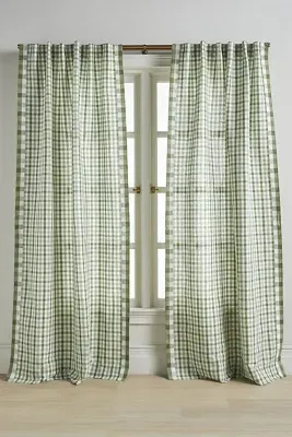 Gingham Curtain - Green, Linen/Cotton product