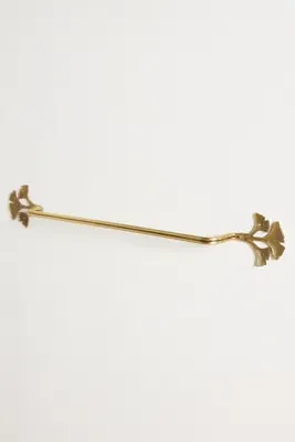 Gingko Leaf Towel Bar - Gold, Brass by Anthropologie, alternate view